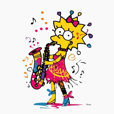 Lisa Simpson tocando el saxofón