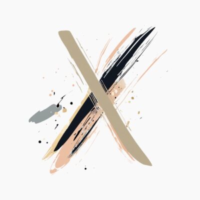 Monograma letra X, abstracta, contemporanea y elegante