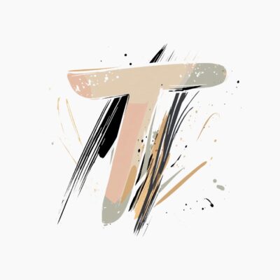 Monograma letra T, abstracta, contemporanea y elegante