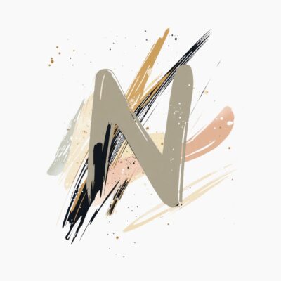 Monograma letra N, abstracta, contemporanea y elegante