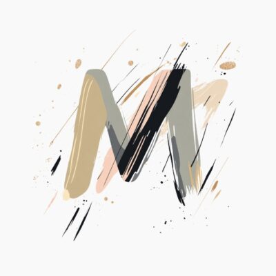 Monograma letra M, abstracta, contemporanea y elegante