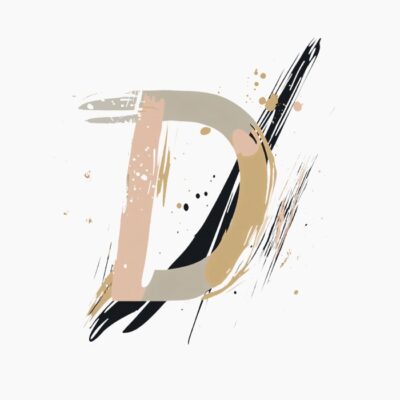 Monograma letra D, abstracta, contemporanea y elegante