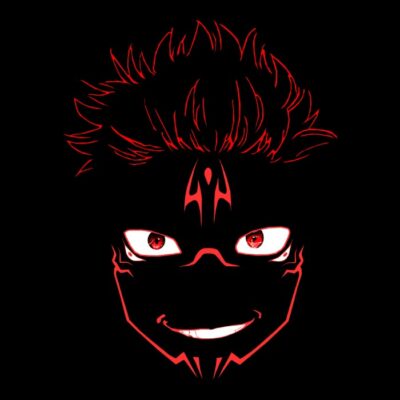Sukuna Red outline Hair Red