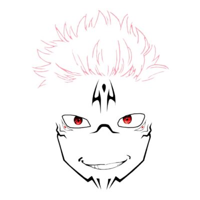 Sukuna Black outline Hair