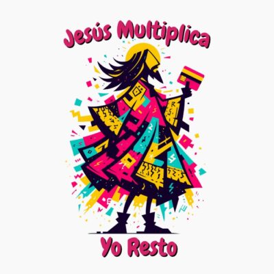 Diseño urbano divertido con humor estilo basquiat, graffiti, Jesús